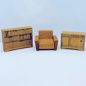 VTG Bruderhof Community Playthings Wooden Furniture Chair Bookcase & Television